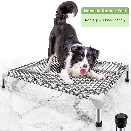Elevated Outdoor Dog Bed, Medium Size, Cotton Material, Non-Slip Feet, Fits up to 70lbs - Image 6