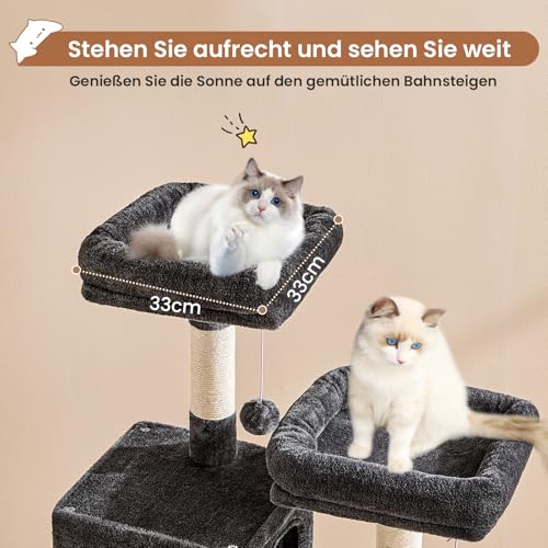 Arbre à chat stable anti-basculement avec grandes niches et griffoirs - 4