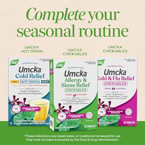 Nature's Way Umcka Allergy & Sinus Relief Chewables, Cherry, 20 ct - image 7