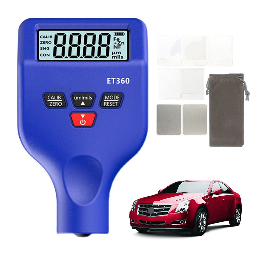 Miernik GrubośCi PowłOki, Precyzyjny Tester GrubośCi Lakieru Samochodowego, Zastosowanie Do Fe/Nfe/Fe + Zn, RęCzny, PodśWietlany WyśWietlacz Lcd, Zakres: 0~1500um, Rozdzielczość: 0,1um,B