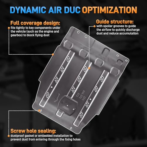 Image of Full Set Steel Skid Plate with Transmission Skid Plate, Heavy-Duty Splash Undercarriage Protection Shield, Compatible with 2015-2022 Ford F150-Not Compatible with Powerboost