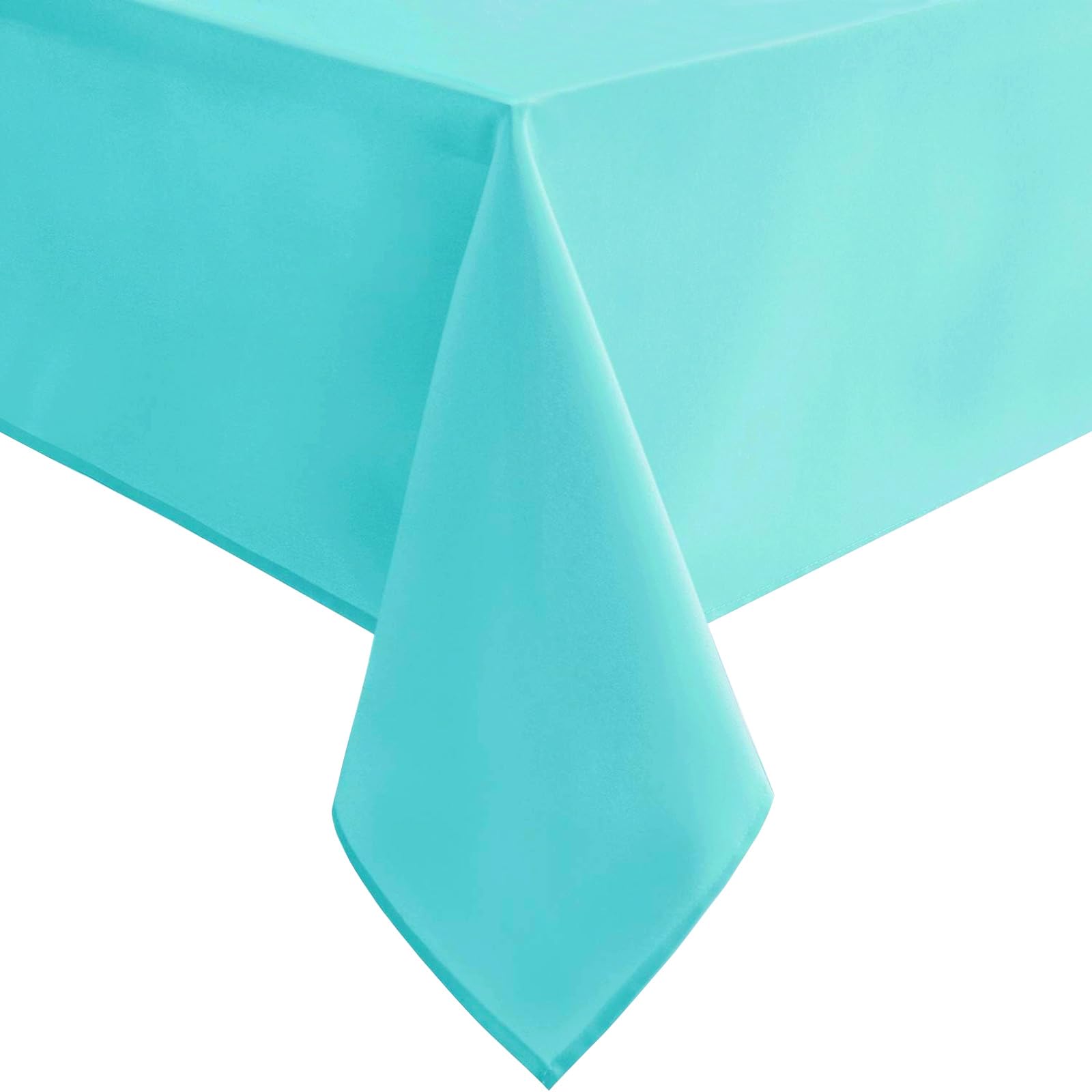 Hiasan Solid Square Tablecloth - Waterproof and Spillproof Washable Polyester Fabric Table Cloth for Kitchen and Dining Room, Aqua, 54 x 54 InchRecycled Claim Standard BlendedOrganic Content Standard Blended