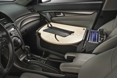 Image of AutoExec Roadmaster Car Desk for Your Vehicle Workstation and Mobile Office, Natural Birch