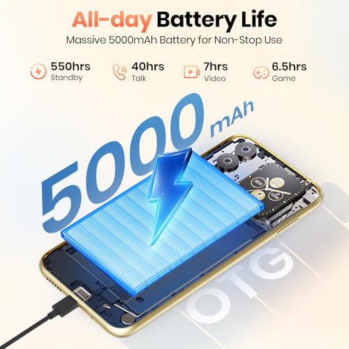 Image of FOSSIBOT S7 Android 16 Cell Phone,32GB+258GB+2TB Unlocked Phone, 6.9 inch Display 120Hz Dual-Screen Smartphones, 5000mAh Battery 4G Dual Sim Mobile Phones, Gemini Al /GPS /Face ID /Ultra-Thin (Golds)