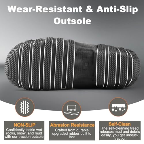 Showave Rain Boots Men Insulated Rubber Boots for Men Waterproof Mud Boot Slip On Garden Boot for Farming Hunting Fishing - Image 6