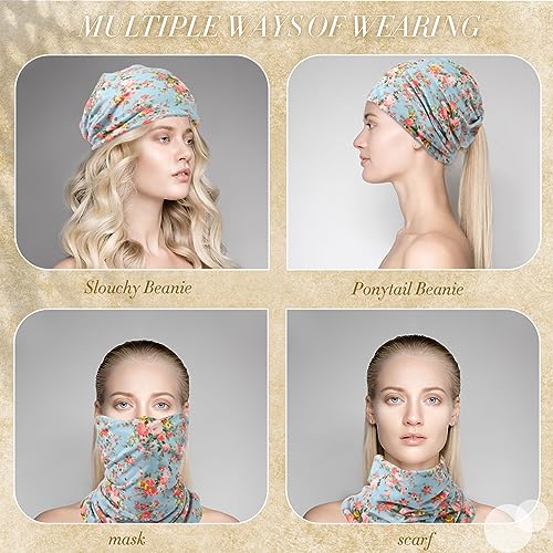image for SATINIOR 5 Pieces Women's Slouchy Beanie Hat Stretch Turban Hats Cance
