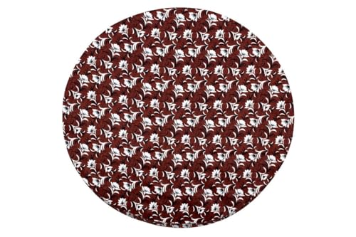 Image of The Furnishing Tree Round Elastic Fitted Center Tpoy Table Cover WxL 20x20 Inches Floral Pattern Magenta