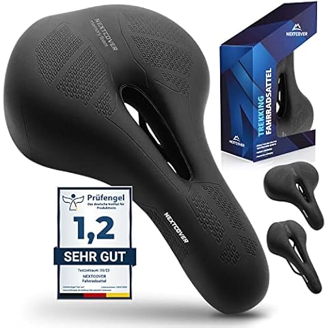 NEXTCOVER® Fahrradsattel mit Memory-Foam 2.0 und Federung I maximaler Fahrkomfort I ergonomischer Fahrrad Sattel für Damen & Herren I Sattel bequem I Rennrad Cover