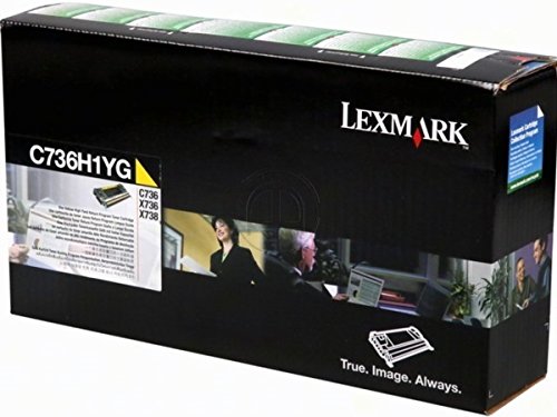 Toner yellow Lexmark C736H1YG original pour imprimante Optra C 736 DTN
