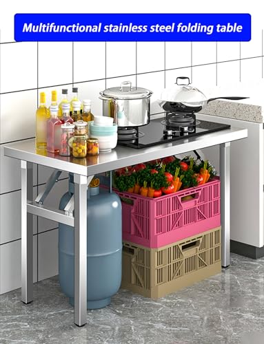 Établi de préparation en acier inoxydable compact pour petits espaces - 3