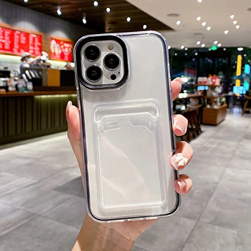 Porte-cartes intégré pour iPhone 14 Pro Max et 13, étui silicone antichoc