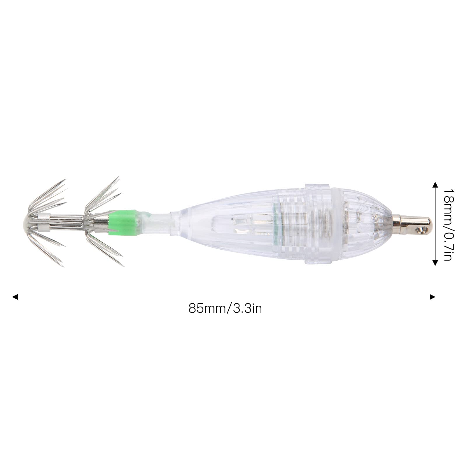 Squid Lure Light, Lighted Bobbers For Night Fishing Fishing LED Lure Light Squid Shape White Light Color Bait Underwater Lure Lamp Squid Hook Light Bait with Hook