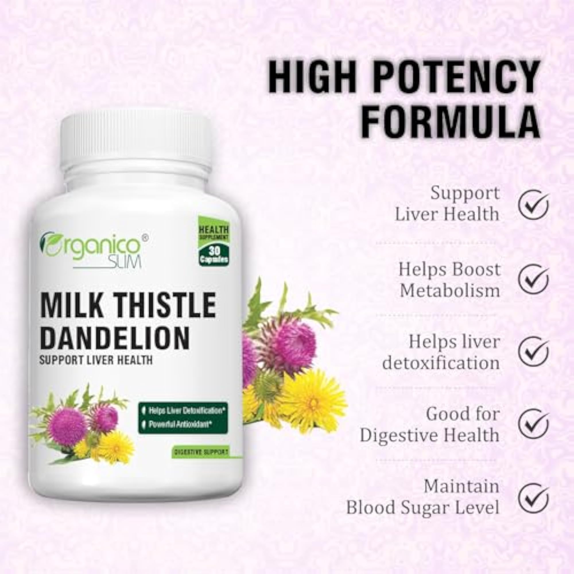 Milk Thistle Liver Detox Supplement with Antioxidants