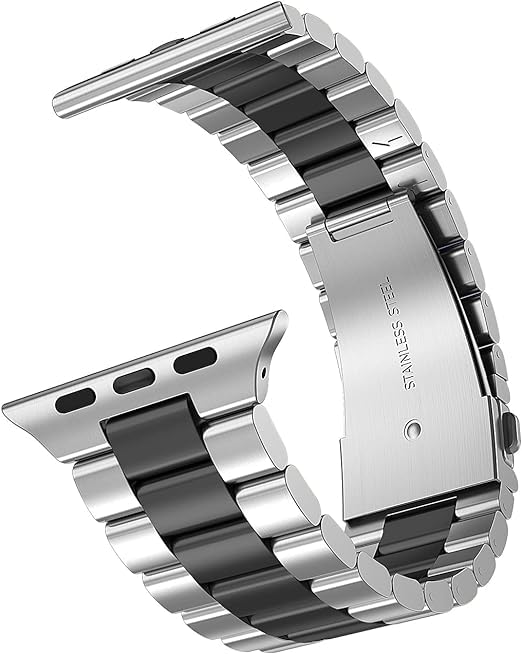 UNIQSHINE Compatible Apple Stainless Steel Watch Straps Band Metal iWatch Belt for Apple Watch Series Ultra Series 6/5/4/3/2/1/SE and SE2