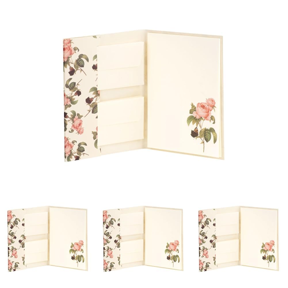 Rössler Papier 1173524000 - Pack de papier à lettres "Motif de roses", 185 x 250 mm, 10 feuilles & 10 enveloppes (Lot de 4)