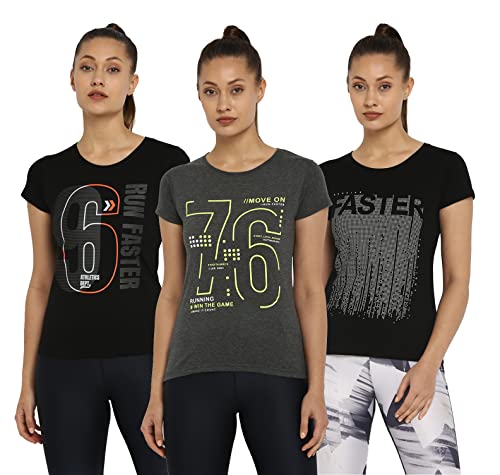Image of Ap'pulse Women's Printed Short Sleeve Sport Tshirt Combo Pack