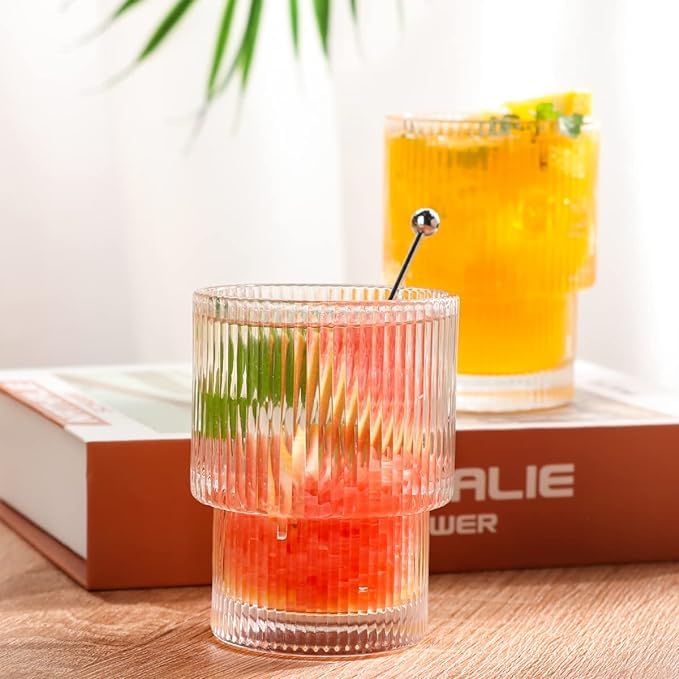 Image of WRINGO 280ml Italian Premium Juice Glasses and Transparent Water Glass Medium Size Tumbler Glasses for Drinking Water and Cocktail (Dot, Set of 12)