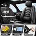 Conjie Fit Soul Car Seat Covers, for Kia Soul 2010-2024 2025-Full Set Premium Leather, Waterproof Stain-Resistant，Breathable， All-Weather Seat Cushion Protecto & Airbag Compatib， 5-Seats Black