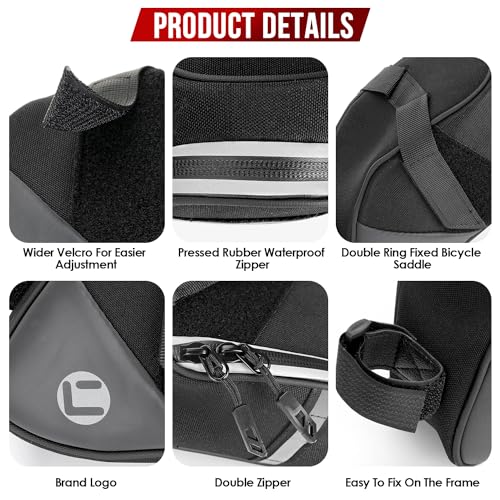 image for WOTOW Bike Saddle Bag - Waterproof Strap-on Bike Seat Bag - Reflective
