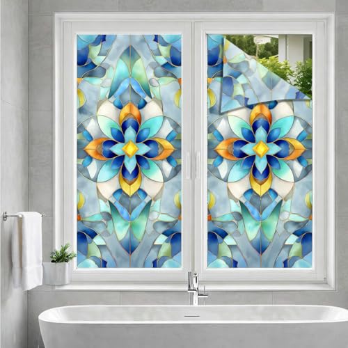 Película decorativa para ventana 17.5x38.3 pulgadas azul retro miniatura 5