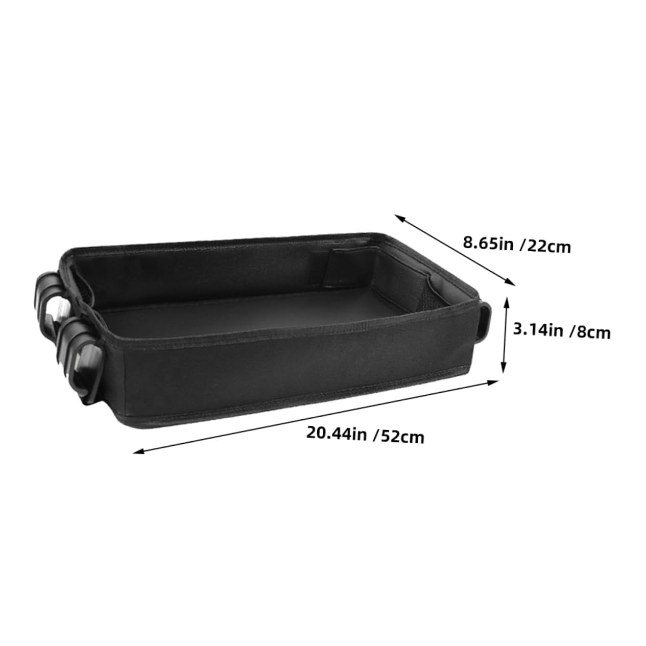 SUPVOX Plateau à Goûter pour Poussette, Porte-gobelet et Porte-téléphone, Toile Robuste, Fixation à Clip, pour Voyage, Noir | Format L, Usage Voyage, Design Luxueux, Compatible Poussette et Voiturette, Accessoire Pratique pour Parents