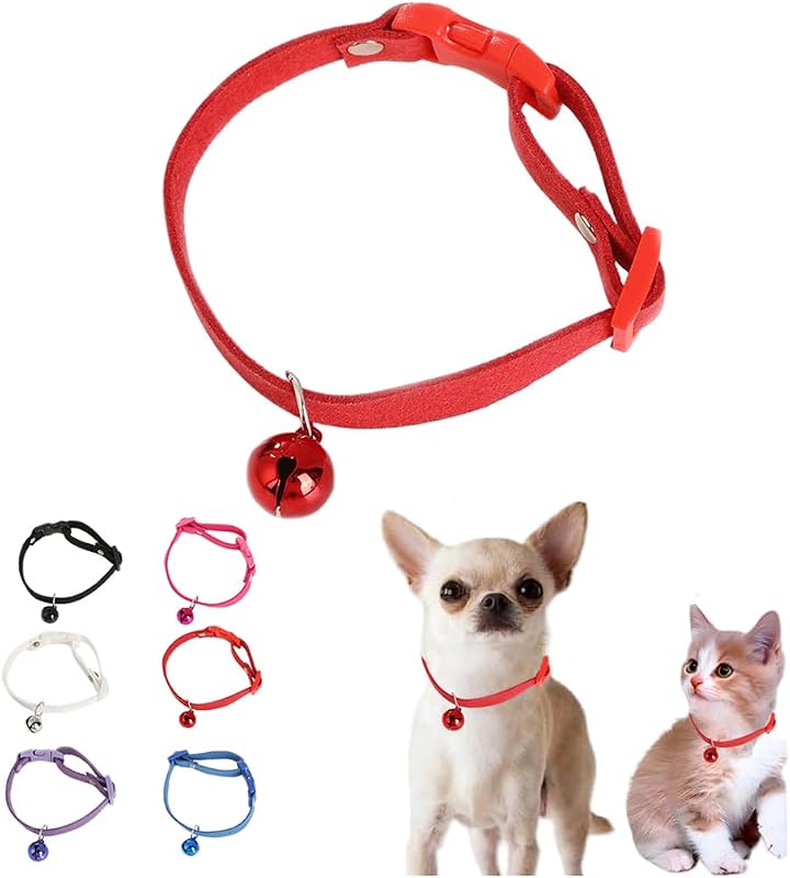 Coleira para Cães e Gatos com Sino em Veludo Macio WeimoMonkey Vermelha XXS