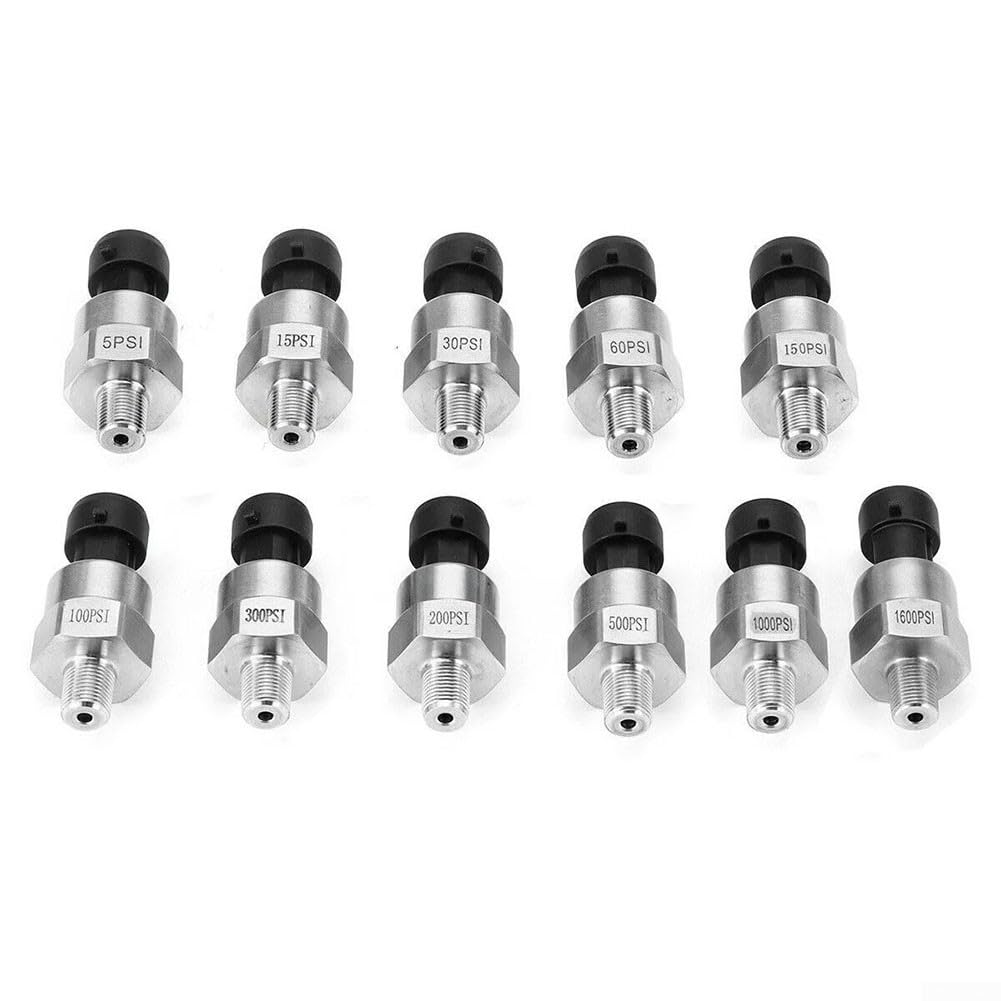 Trasduttore di pressione 5PSI-1000PSI Trasduttore di pressione del carburante Mittente 1/8 "NPT in acciaio Manometro trasduttore per olio, carburante, aria (1000 psi)
