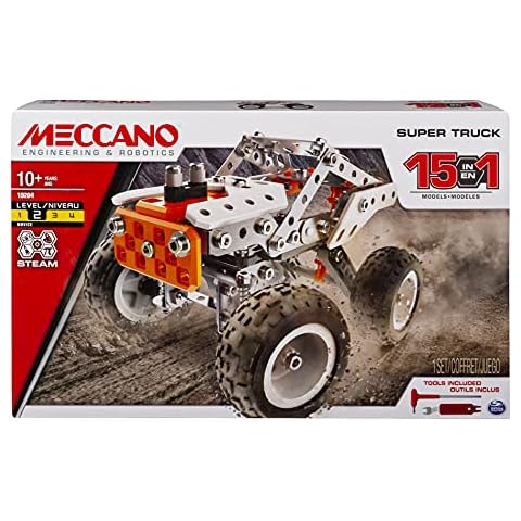 Meccano 15-in-1 Super Truck, S.T.E.A.M. Building Kit, for Ages 10 and Up Cover