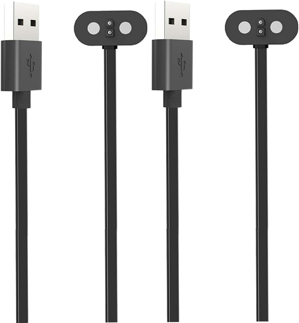 NOUKAJU [2pack] Charger for Mojawa Run Air (Mojo 2) Bone Conduction Headphones, Magnetic USB Charging Cable 1.96ft/60cm,Charger Cable for Mojawa Run Air Mojo 2 Open Ear Headphones(Black)