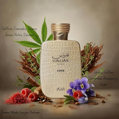 Image of RASASI Hawas Viper Eau de Parfum for Men, 100ml (3.4 oz) Oriental & Rich Scent Spray