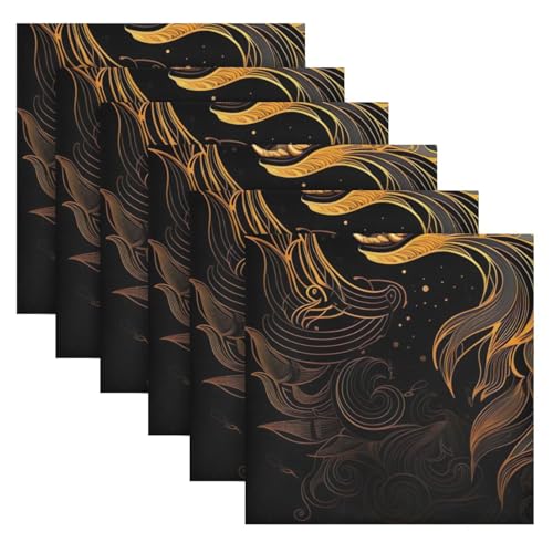 Servilletas de Tela Satin Wolf Cuadradas Pack x6 miniatura 6