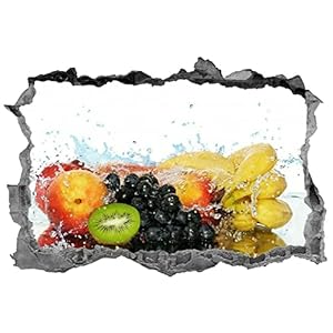 3D-look muur sticker Fruit muur doorbraak muurschildering sticker sticker muur sticker 65x98cm