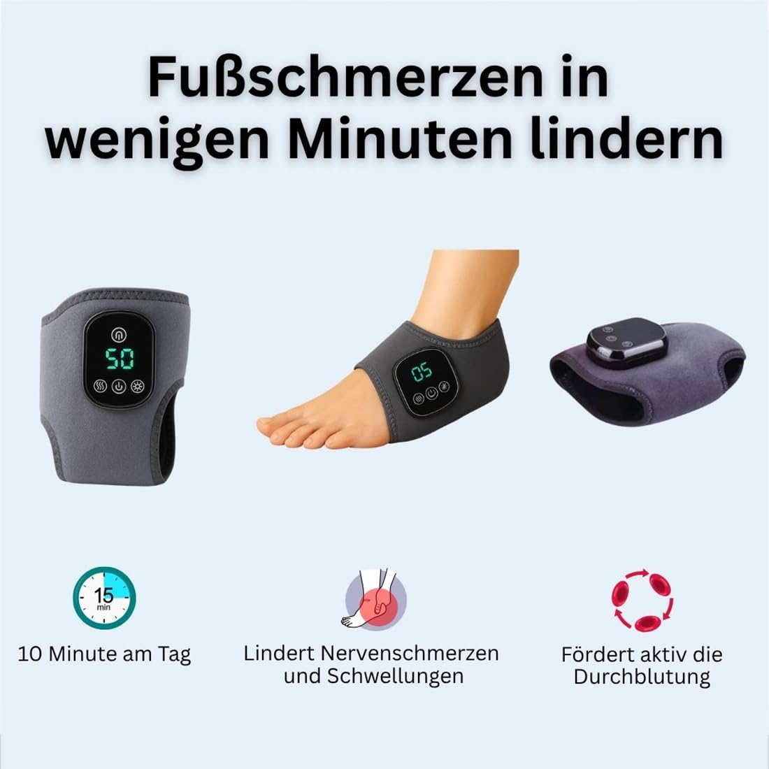 SootheStep 3-in-1 Fuß-Massagegerät für Herren und Damen – Tiefenwärme, Vibrations- und Kompressionstherapie gegen Plantarfasziitis & Neuropathie | Kabellos & Tragbar für Zuhause, Büro & Reisen