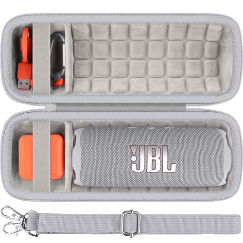 Baval Hard Portable Case Compatible With JBL Flip 7 Portable Wireless Bluetooth Waterproof Speaker(White Case)