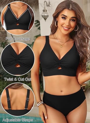 Women's Bikini Top - Supportive Swimsuit for Large Bust - 2025 Cut Out Twist Swim Top2