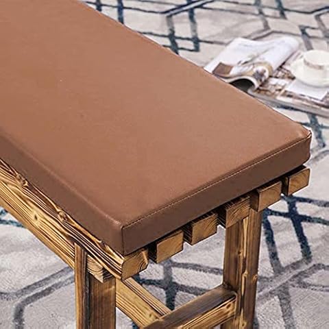 Bench Cushion PU Leather Outdoor Bench Seat Pad Waterproof Garden Patio Swing Chair Cushion 2 3 Seater Removable Chair Seat Mat,150x40cm,Brown Cover