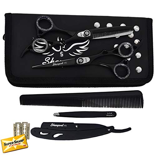 Professional Haircutting Scissors Kit – 6.5 inch Razor Edge Barber Scissor, Japanese Haircutting Scissors and Thinning Shears for Men, Women & Kids, Salon and Home Hair Cutting Set