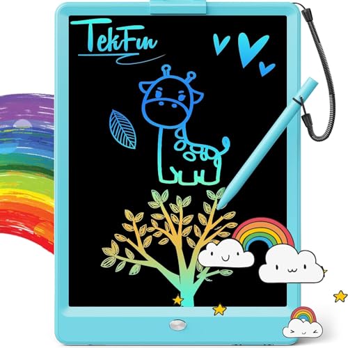 Image of TEKFUN LCD Writing Tablet for Kids, 10-inch Coloring Drawing Pad, Mess Free Doodle Board, Easter Gifts for Boys and Toddlers, Toys for 3 4 5 6 7 8 Year Old Girls(Blue)