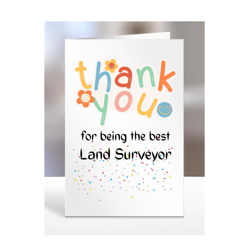 Thank you card for Land Surveyor, men, women, him, her, colleague, boss, manager, supervisor, friend, gifts, presents for christmas, A5-212b_57