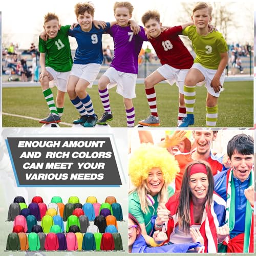 Image of Shappy Drawstring Backpack Bulk Sports Gym Cinch Bag Polyester String Bag for Men Women(20 Colors,400 Pcs)