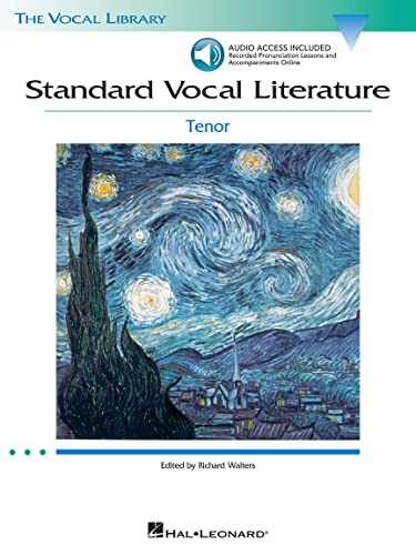 Standard Vocal Literature - Tenor | Classical Vocal Collection with Online Audio | Art Songs Arias Repertoire for Students and Teacher | Songbook ... Book for Beginning singer (Vocal Library)