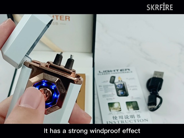 Encendedor eléctrico recargable tipo plasma SKRFIRE negro miniatura 7