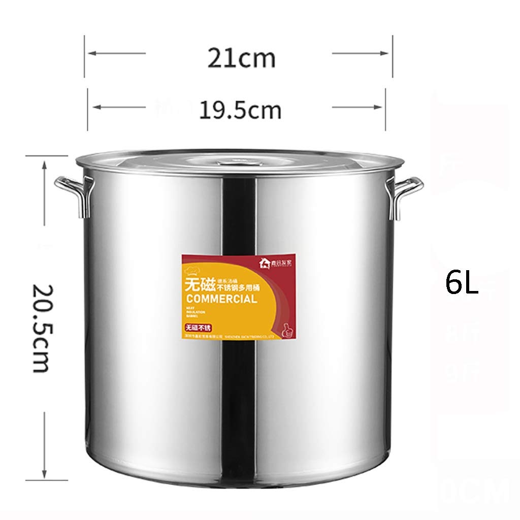 Marmite en Acier Inoxydable 304, Grande Casserole épaisse avec Couvercle, idéale pour la Restauration et Les Professionnels, Compatible avec Les cuisinières à gaz e