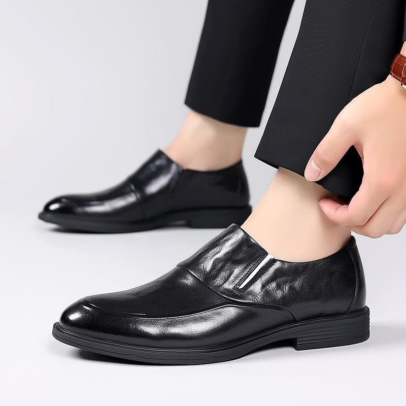 Men Leather Oxford Dress Shoes Slip On Casual Formal Modern Anti Slip Low Top Prom Comfortable3