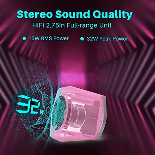 Image of Edifier G2000 32W PC Computer Speakers for Gaming Desktop PC Laptop Mac Computer Woofer Speakers Bluetooth USB 3.5mm AUX Inputs RGB Lights Multimedia Speakers Pink