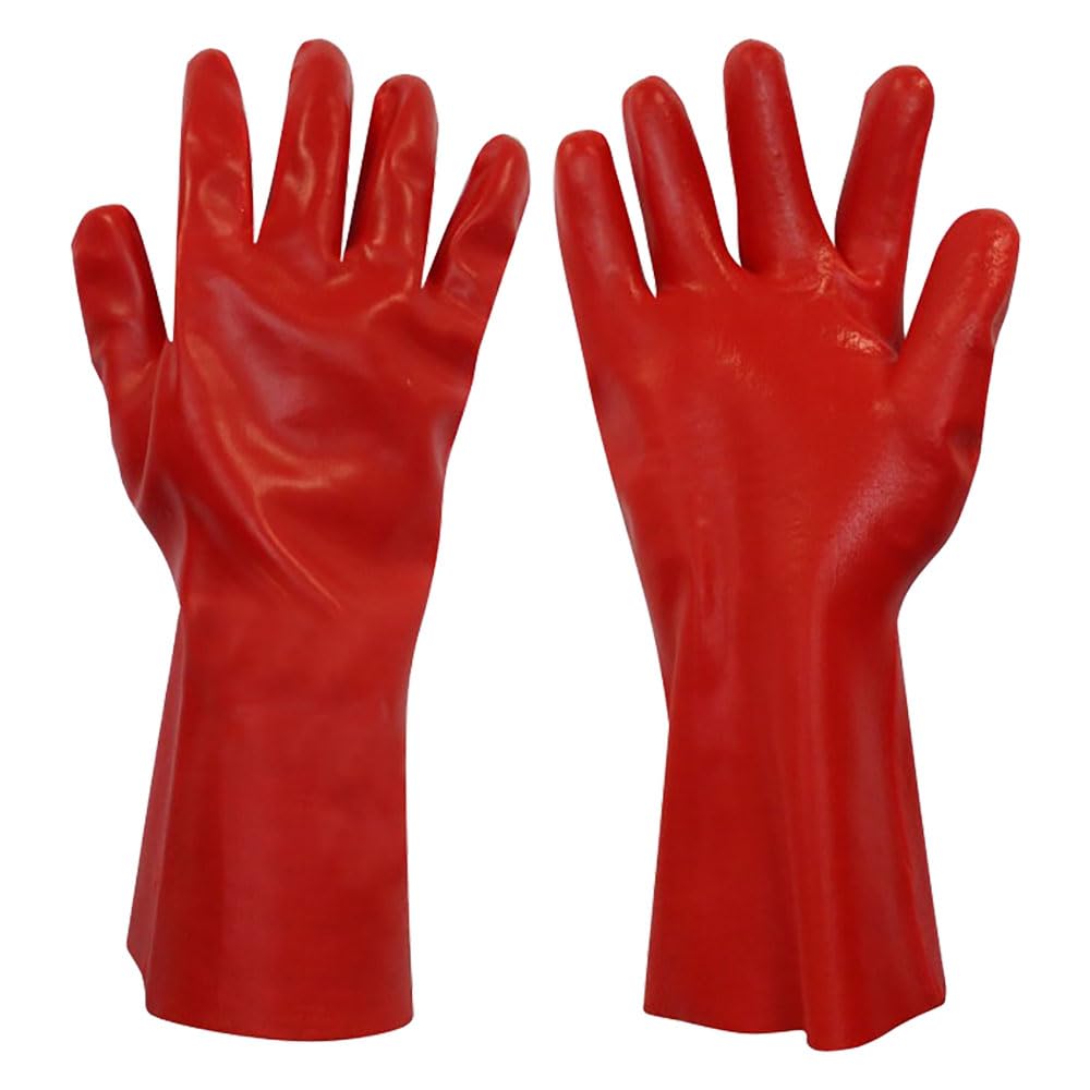 OEM SYSTEMS Guanti in PVC Rossi antiacido CF. 12 pz.