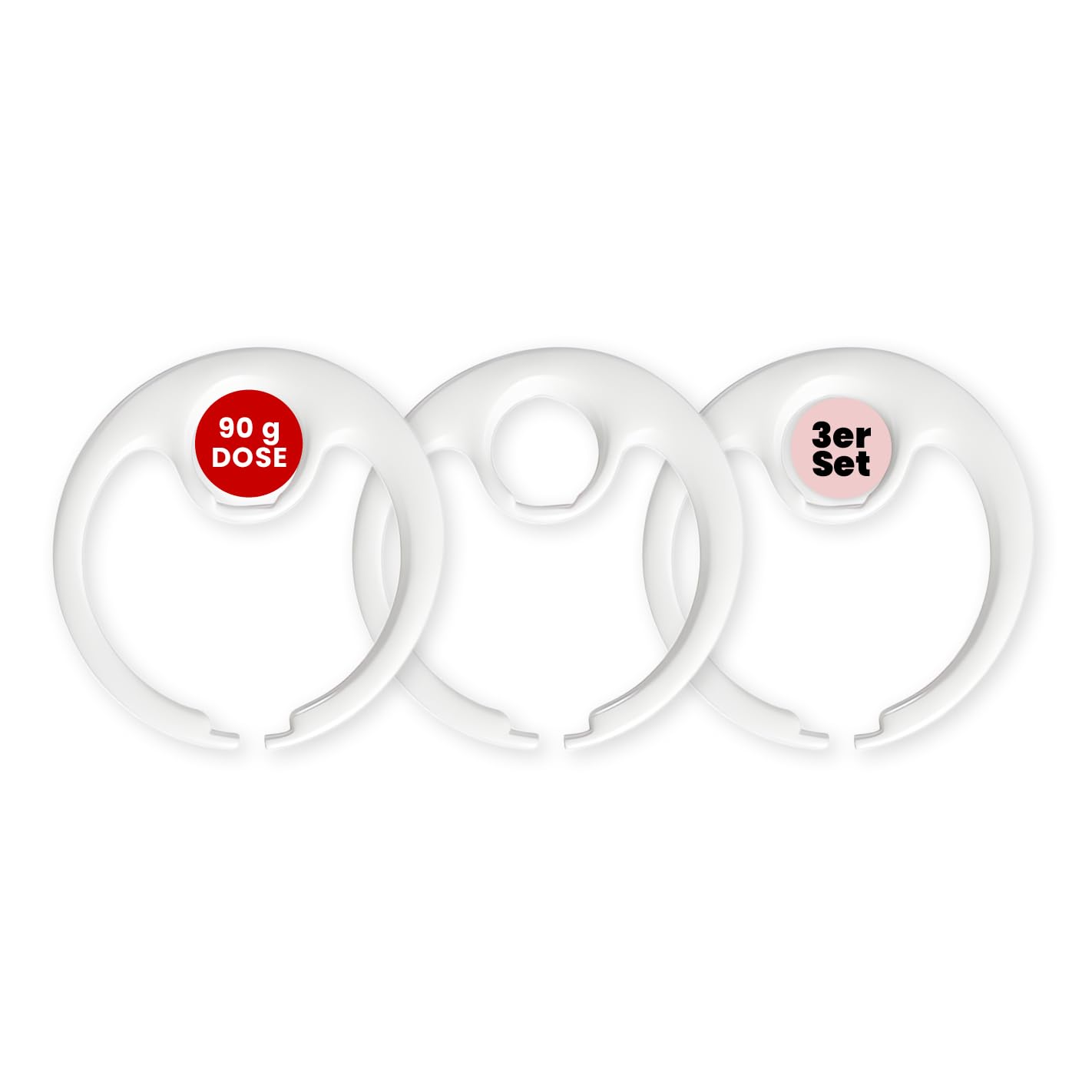 Chunky Flavour Löffelhalter für 90g Dose – Scoop Holder für More Nutrition – 3D Druck, passgenau, hgienisch, 3er Set, diverse Farben