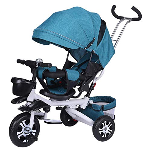 Best Deals! Zjnhl Children's Fun/Children Kids Tricycle Trike Stroller First Bike 4 In1 Foldable WiR...