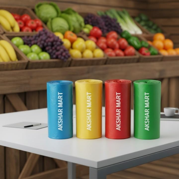 Heavy Duty Dustbin Bags,Color Coded Waste Segregation,Garbage Bags for Home,Office,Kitchen,Garbage Bags Medium120 Count,30 Bags X 4Rolls,19 X 21 Inches (RED+YELLOW+BLUE+GREEN, PACK 4)-image-24