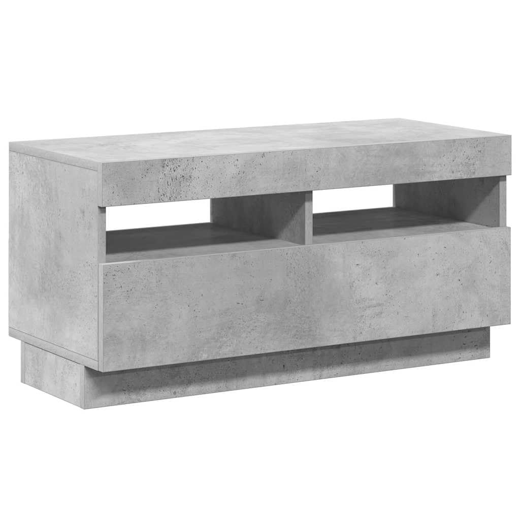 vidaXL Meuble TV avec lumières LED Gris béton 80x35x40 cm